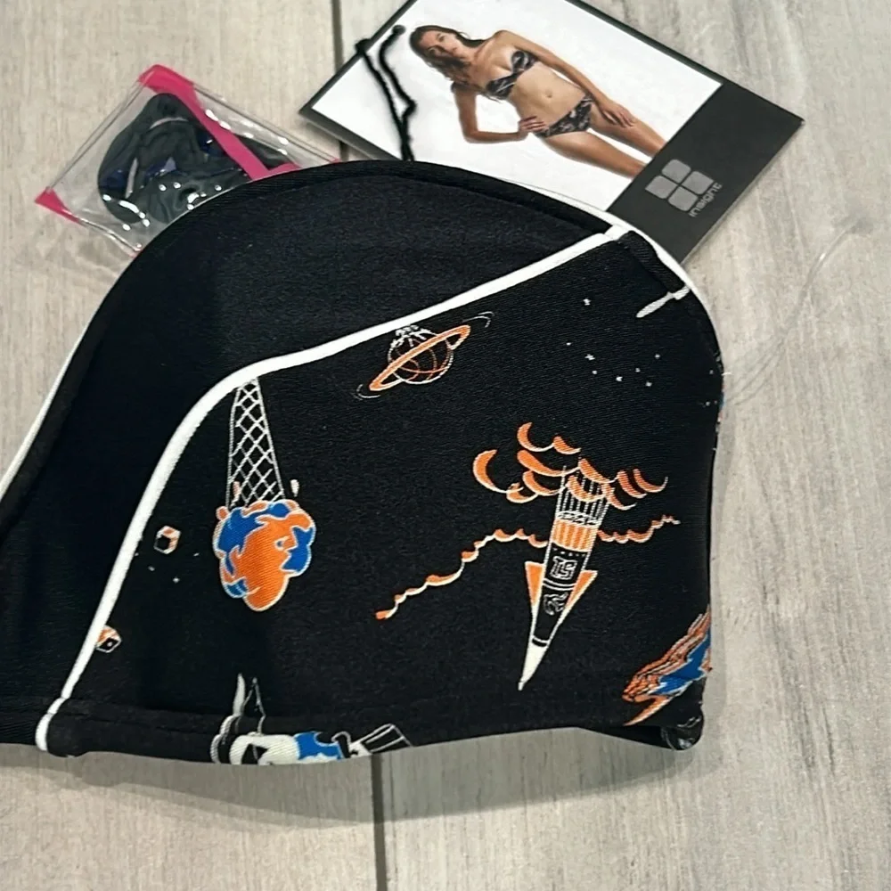 Insight Apocolypso Shima Black bandeau swim bikini top size 6
